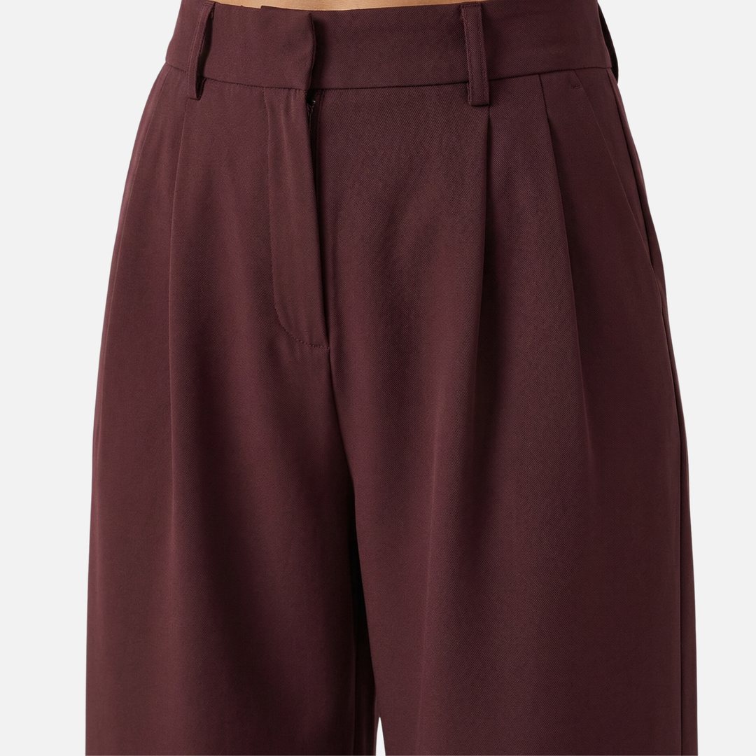 Hose im Relaxed Fit Weites Bein mit Bundfalten für Damen