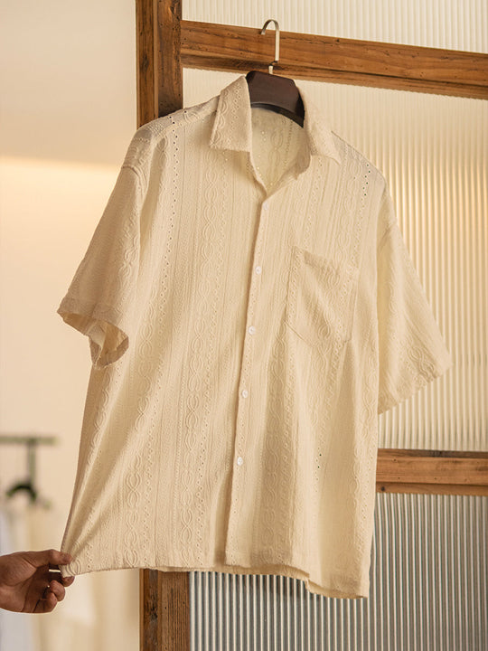 Jacquard-Hemd für Herren | Kurzarm