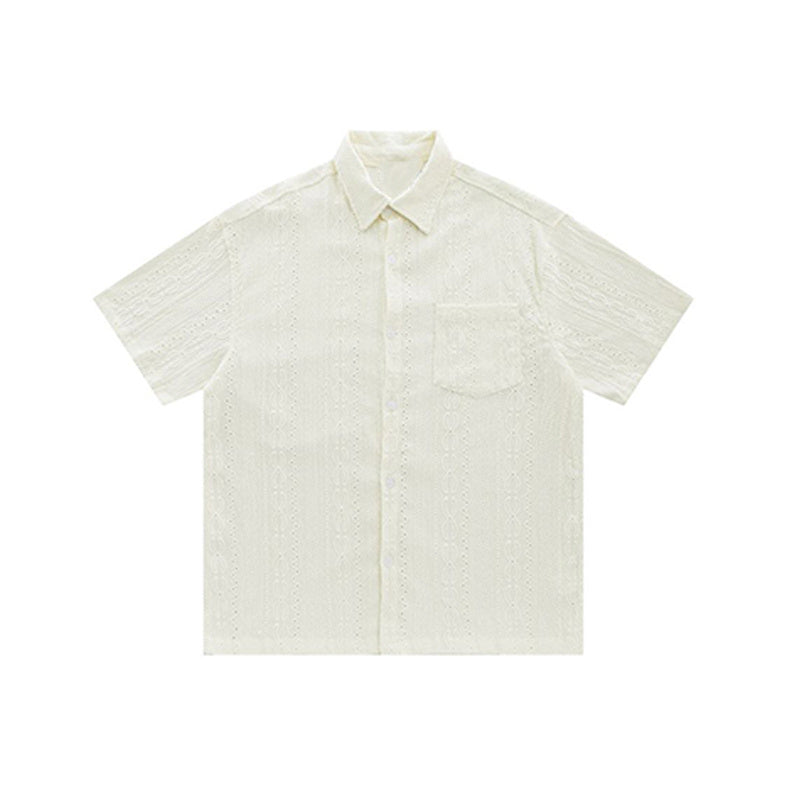 Jacquard-Hemd für Herren | Kurzarm