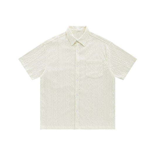 Jacquard-Hemd für Herren | Kurzarm