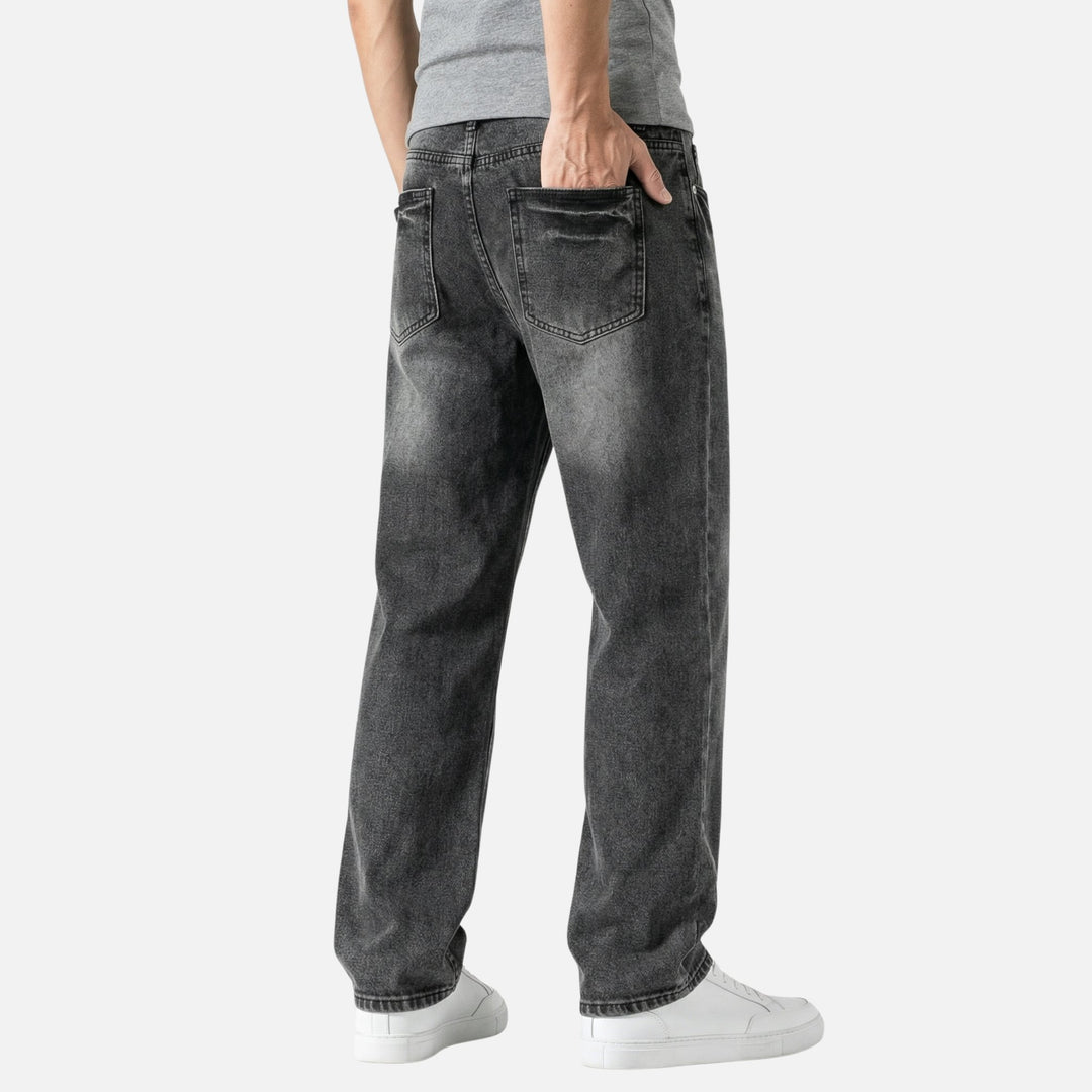 Denim-Jeans mit geradem Bein und lässlicher Waschung für Herren
