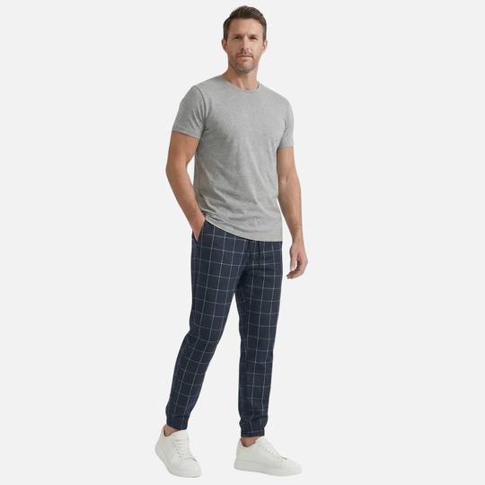 Kariert Joggers mit Elastischem Bund für Männer