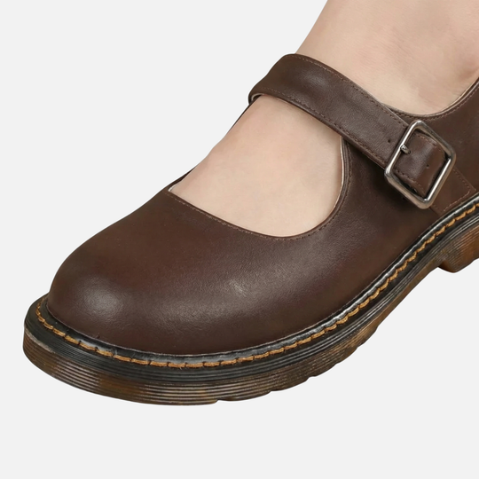 Klassische Mary Jane Ballerinas mit Riemchen und flachem Absatz für Damen