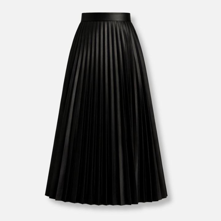 Klassischer plissierter Midirock mit hoher Taille für Damen