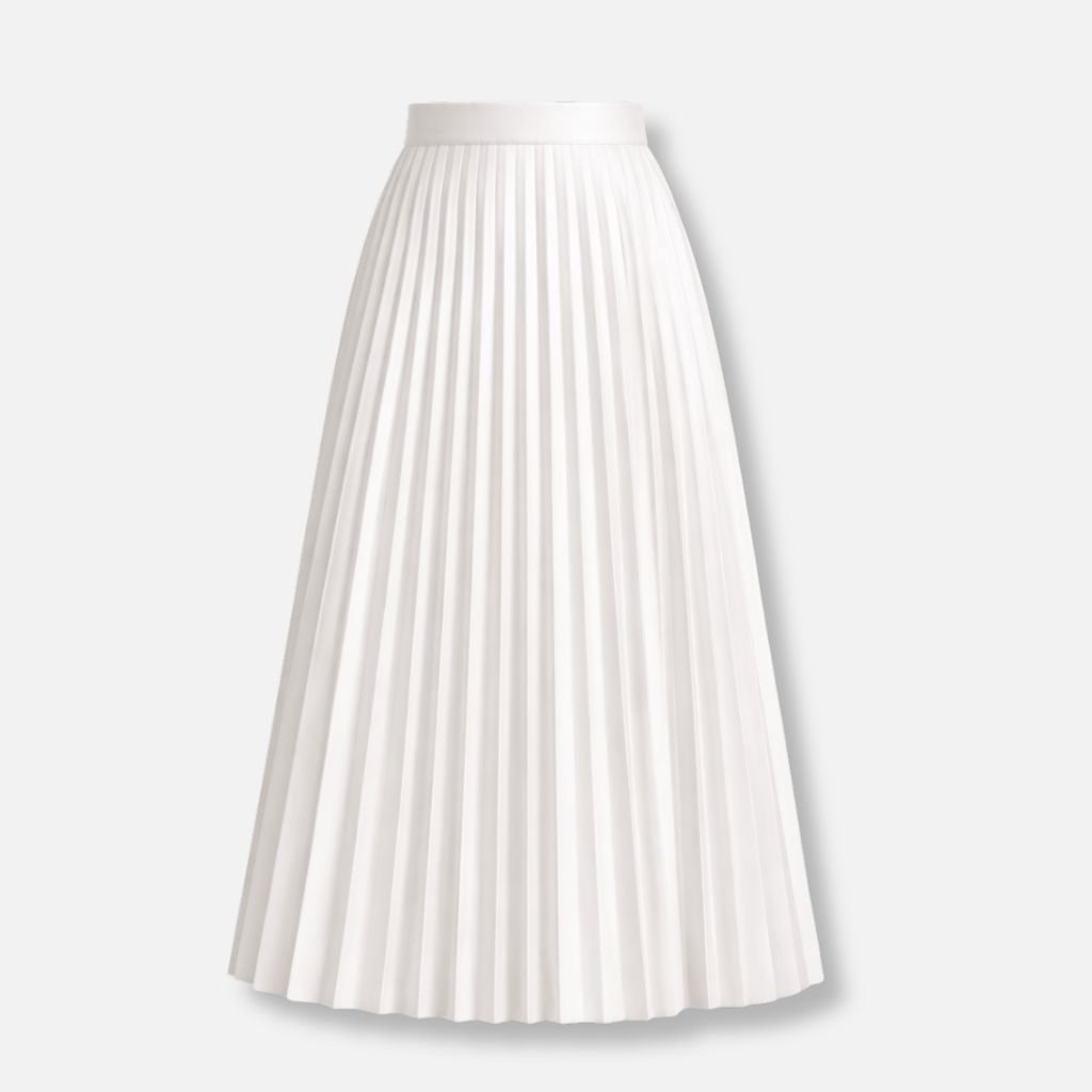 Klassischer plissierter Midirock mit hoher Taille für Damen