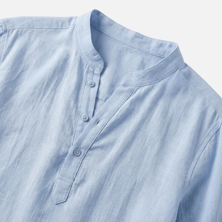 Klassisches Langarm Polo Chino-Kragen für Herren