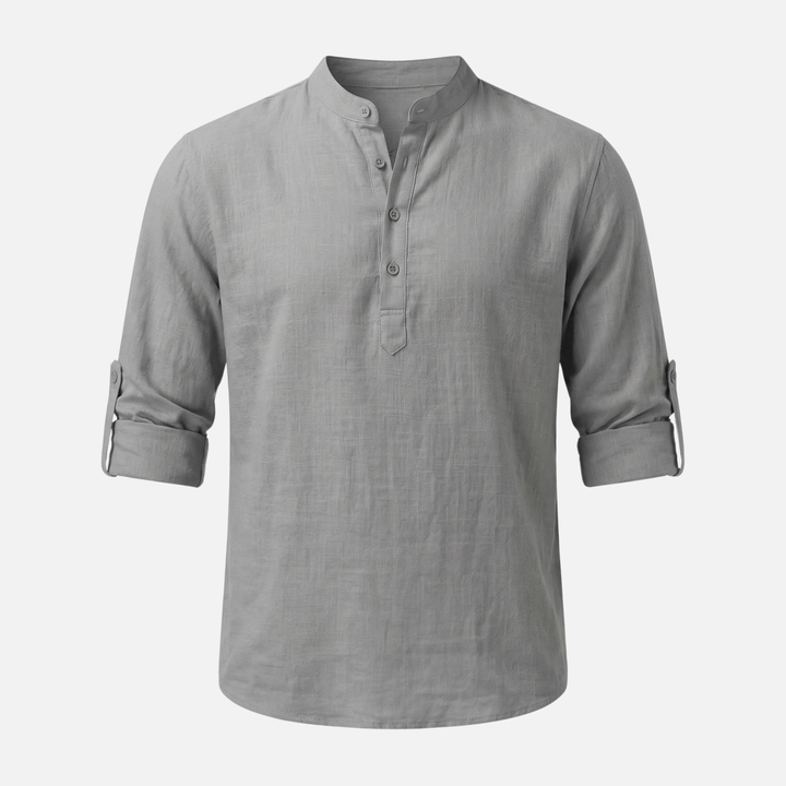 Klassisches Langarm Polo Chino-Kragen für Herren