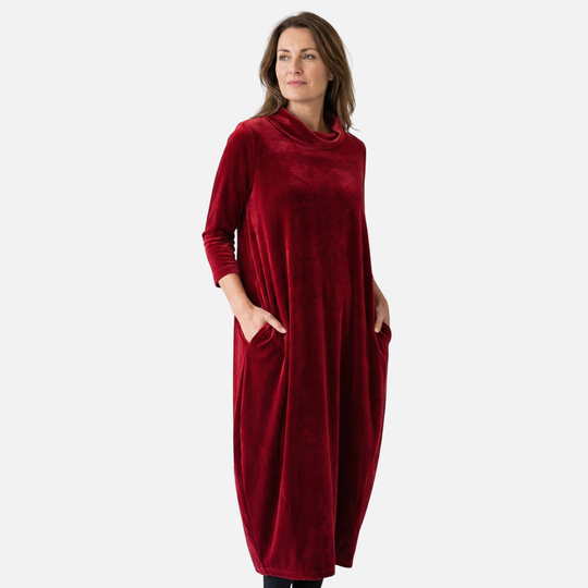 Klassisches Midi Kleid Atmungsaktives Freizeitkleid für Damen