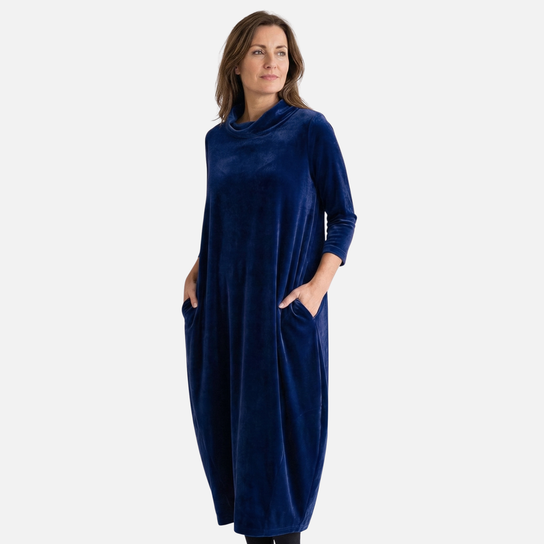 Klassisches Midi Kleid Atmungsaktives Freizeitkleid für Damen