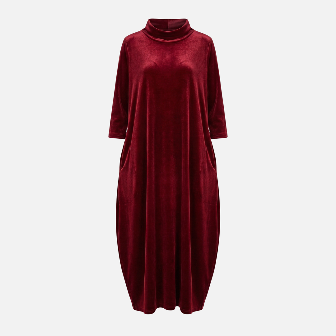 Klassisches Midi Kleid Atmungsaktives Freizeitkleid für Damen