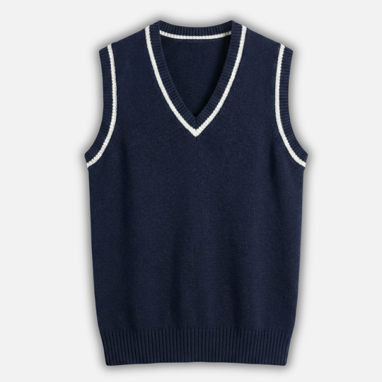 Klassisches V-Ausschnitt Weste mit Kabelstrickmuster für Herren