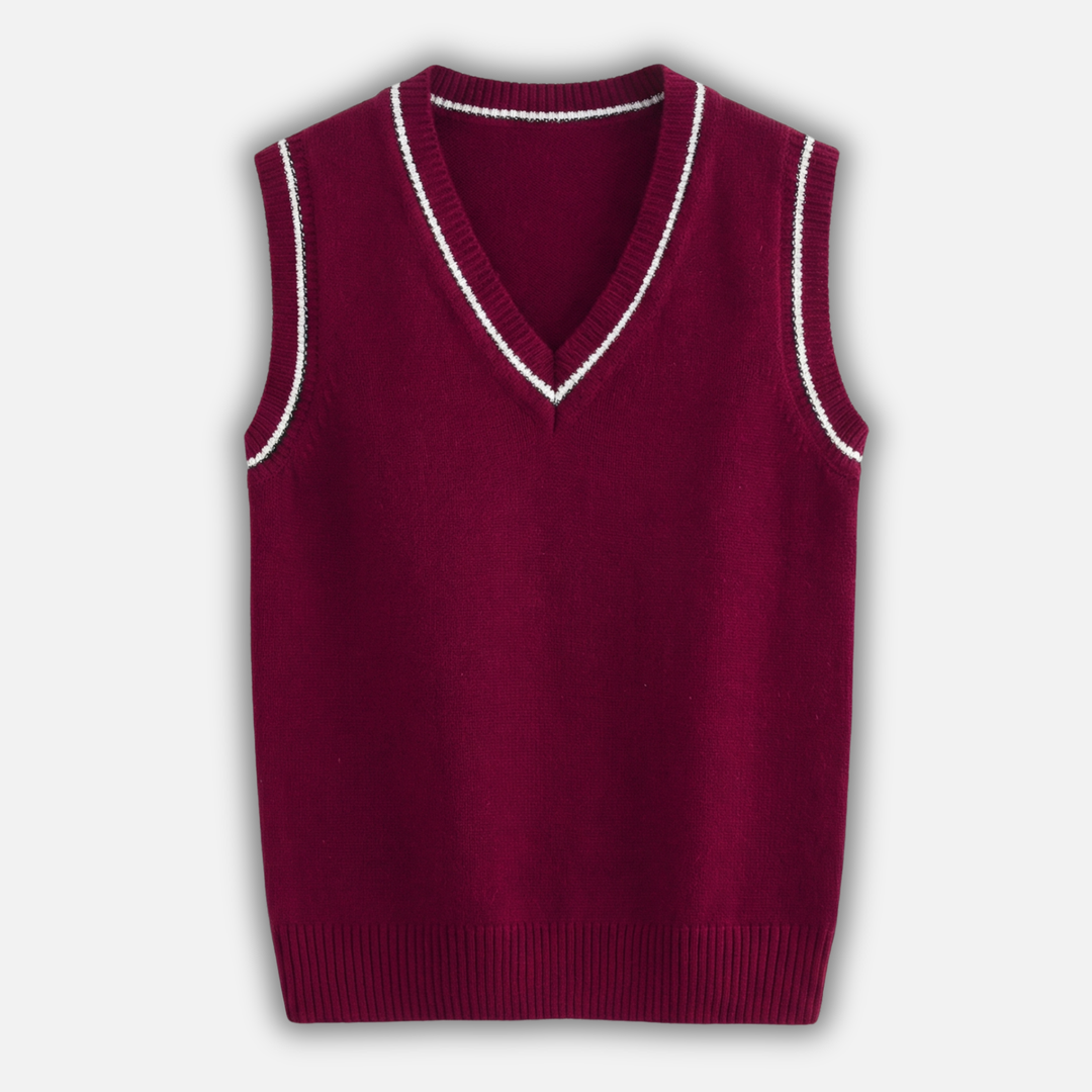 Klassisches V-Ausschnitt Weste mit Kabelstrickmuster für Herren