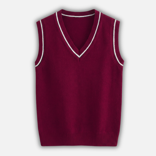 Klassisches V-Ausschnitt Weste mit Kabelstrickmuster für Herren