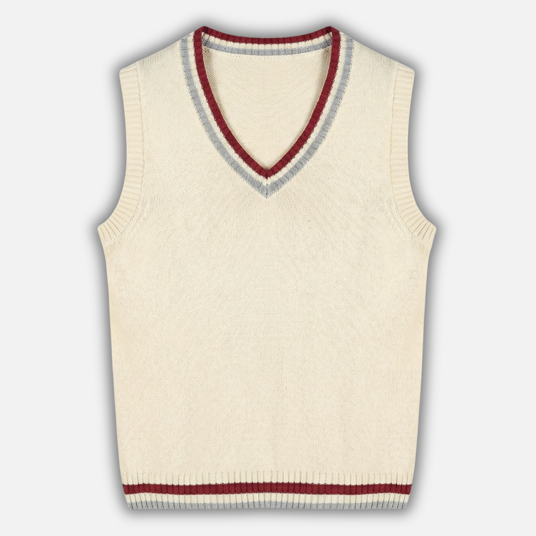 Klassisches V-Ausschnitt Weste mit Kabelstrickmuster für Herren