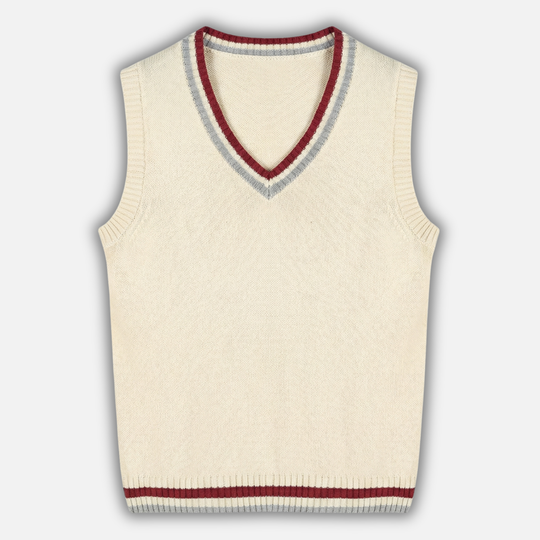 Klassisches V-Ausschnitt Weste mit Kabelstrickmuster für Herren