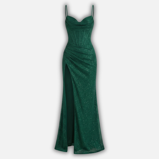 Korsett Maxi Kleid mit Schlitz für Damen