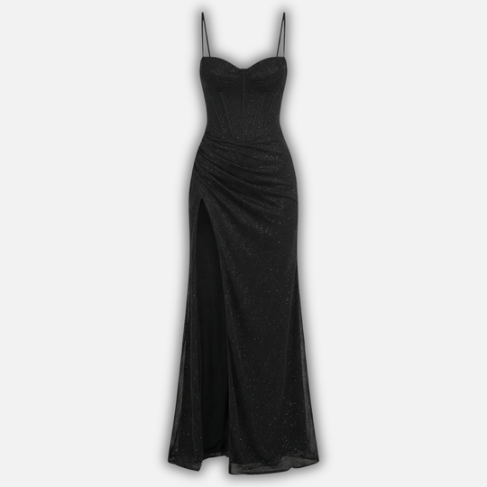 Korsett Maxi Kleid mit Schlitz für Damen