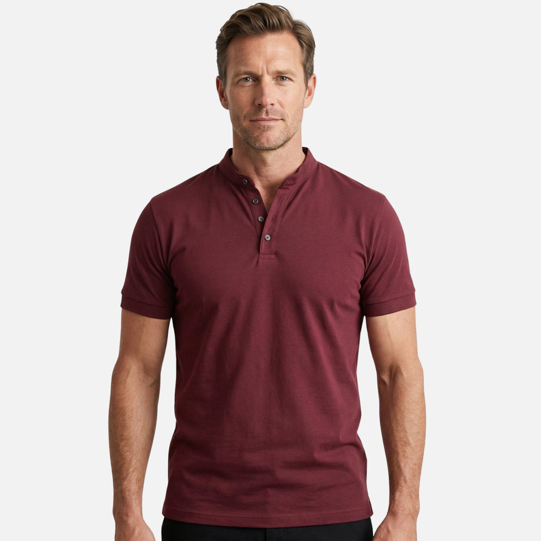 Körpernahes Jersey-Shirt mit Stehkragen für Herren
