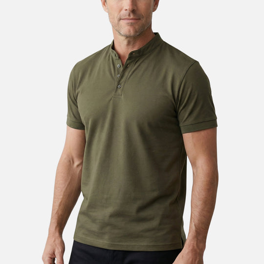 Körpernahes Jersey-Shirt mit Stehkragen für Herren