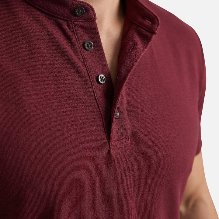 Fitted Jersey Shirt with Stand Collar for Men