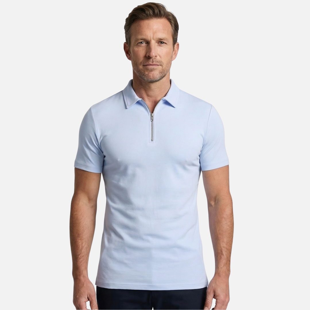 Slim-Fit Poloshirt mit Halbreißverschluss für Herren