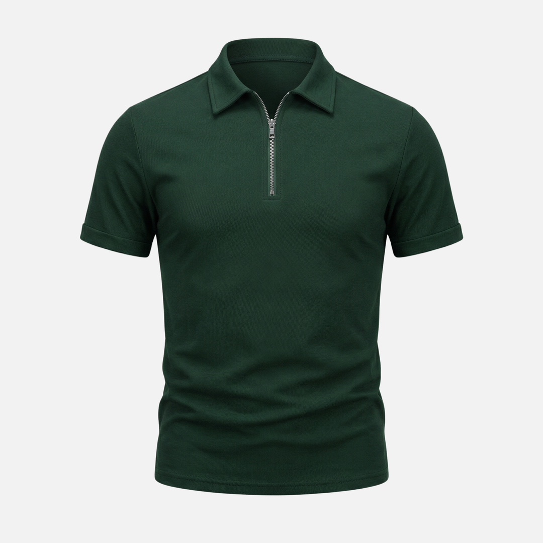 Slim-Fit Poloshirt mit Halbreißverschluss für Herren