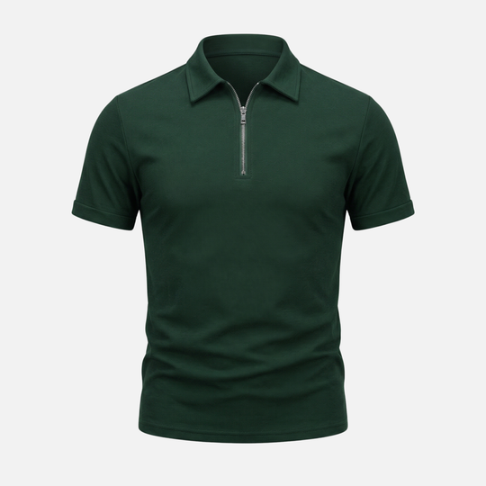 Slim-Fit Poloshirt mit Halbreißverschluss für Herren