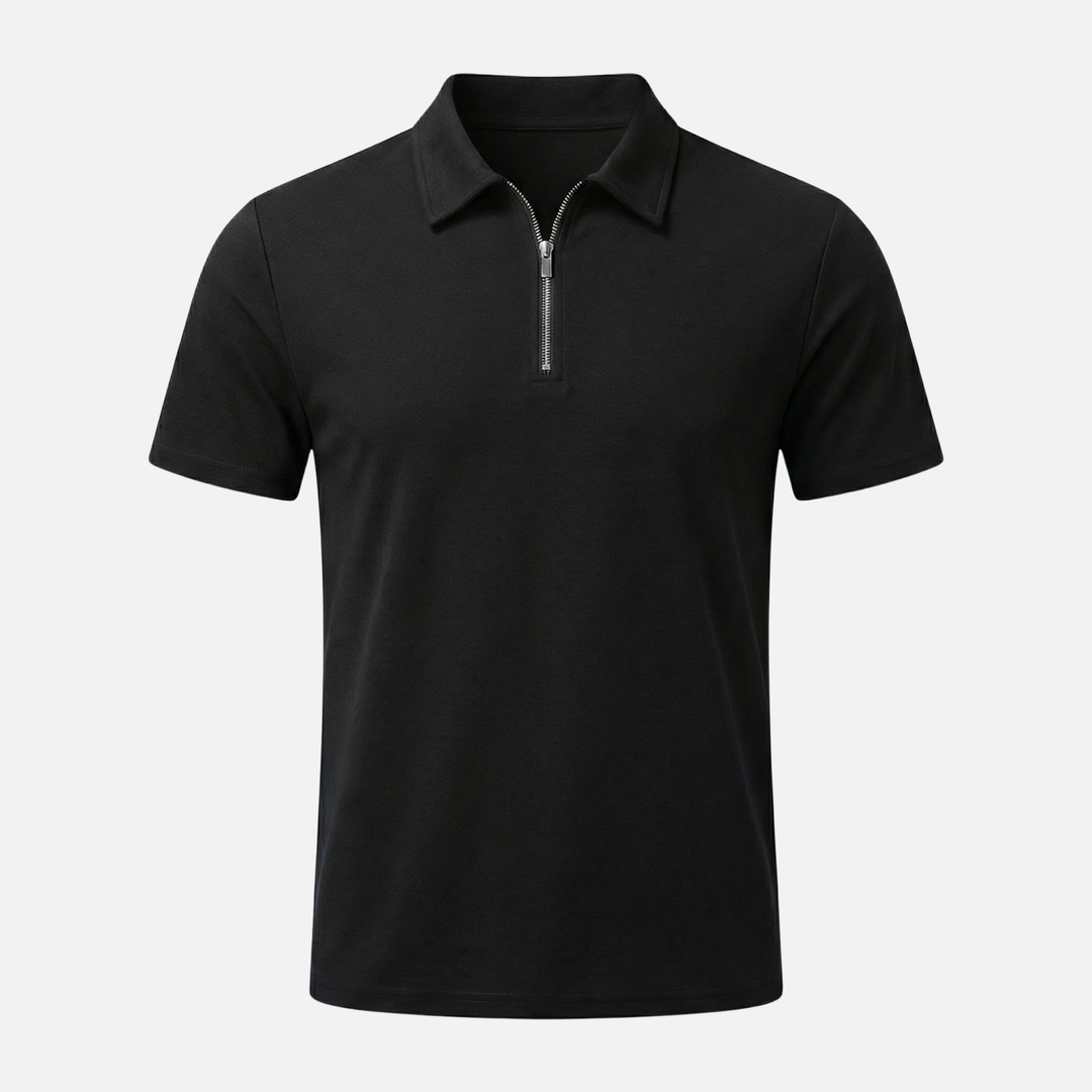 Slim-Fit Poloshirt mit Halbreißverschluss für Herren