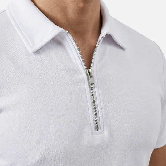 Slim-Fit Poloshirt mit Halbreißverschluss für Herren
