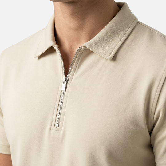 Slim-Fit Poloshirt mit Halbreißverschluss für Herren