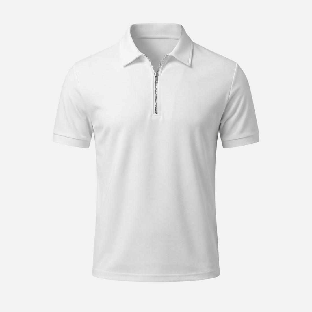 Slim-Fit Poloshirt mit Halbreißverschluss für Herren