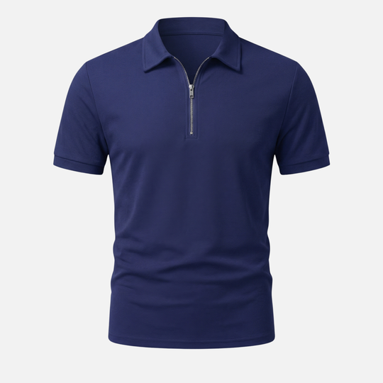 Slim-Fit Poloshirt mit Halbreißverschluss für Herren