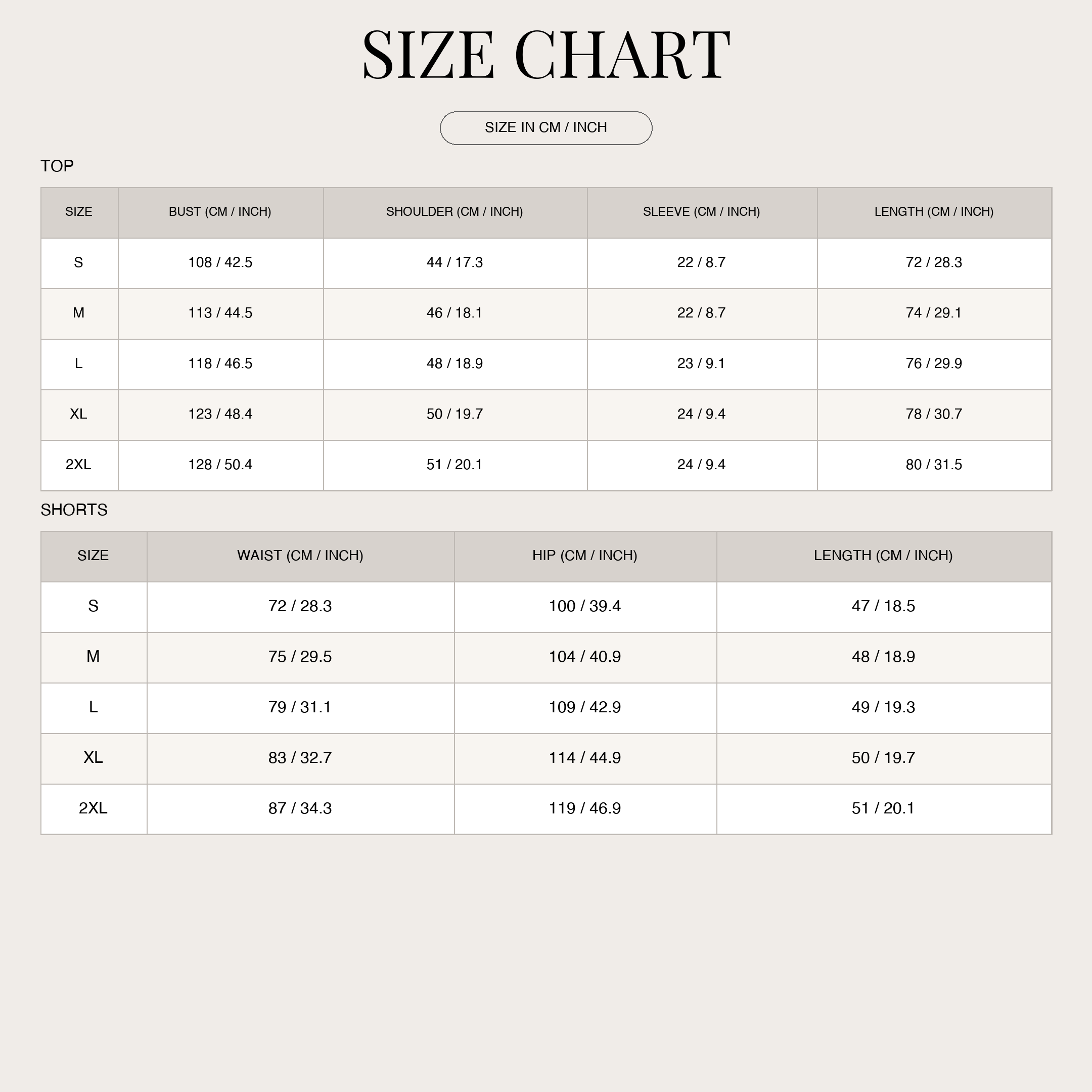 Size Chart