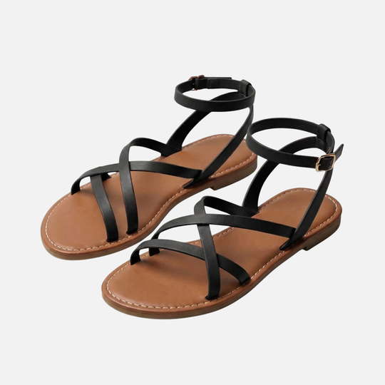 Lässige Damen-Riemchensandalen für den Sommer mit Knöchelschnalle