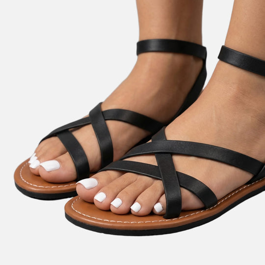Lässige Damen-Riemchensandalen für den Sommer mit Knöchelschnalle