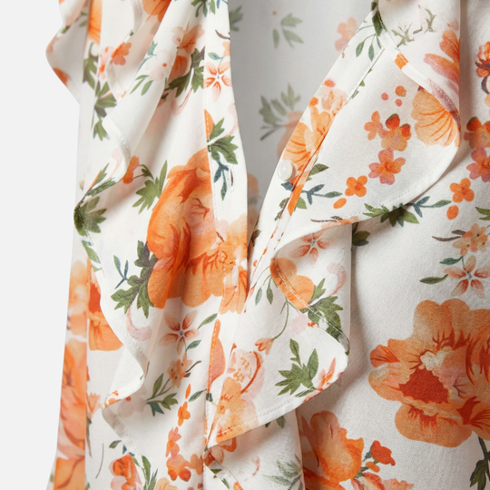 Langärmlige Bluse mit Rüschen und V-Ausschnitt für Damen