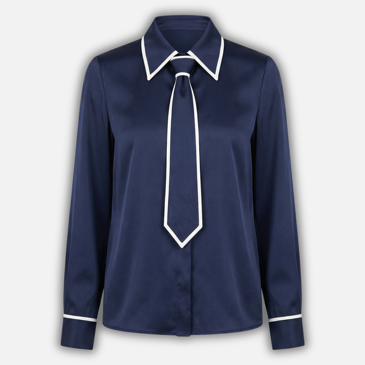 Langärmlige Bluse mit abnehmbarem Band für Damen