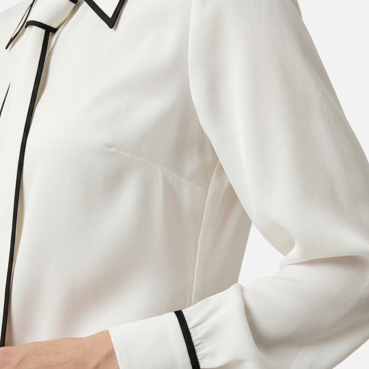 Langärmlige Bluse mit abnehmbarem Band für Damen