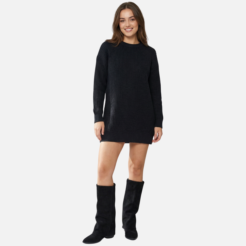 Lange Stiefel mit klobigem Blockabsatz für Damen