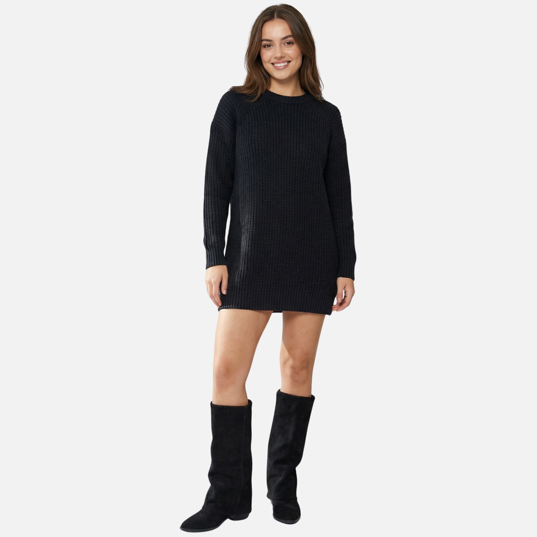 Lange Stiefel mit klobigem Blockabsatz für Damen