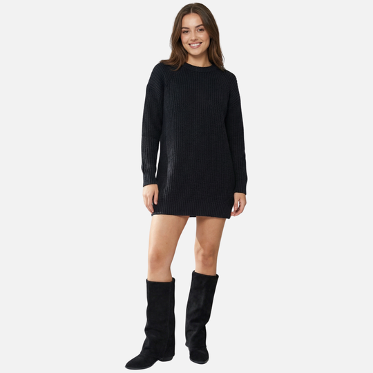 Lange Stiefel mit klobigem Blockabsatz für Damen