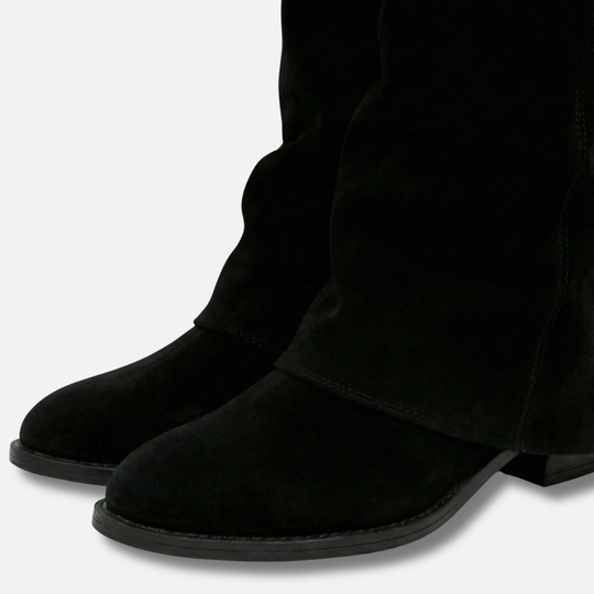 Lange Stiefel mit klobigem Blockabsatz für Damen
