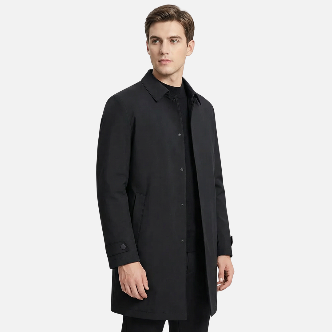 Langer Herren Trenchcoat mit isolierendem Futter