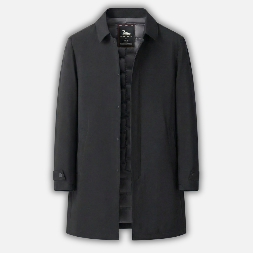 Langer Herren Trenchcoat mit isolierendem Futter