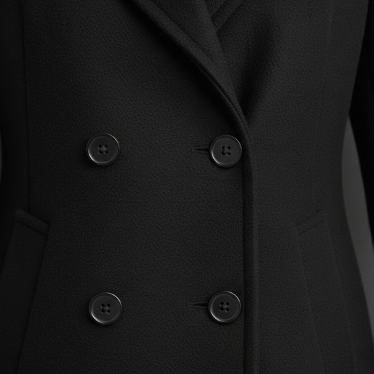 Langer geknöpfter Mantel mit Reverskragen für Damen