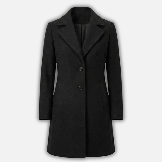 Langer geknöpfter Mantel mit Reverskragen für Damen