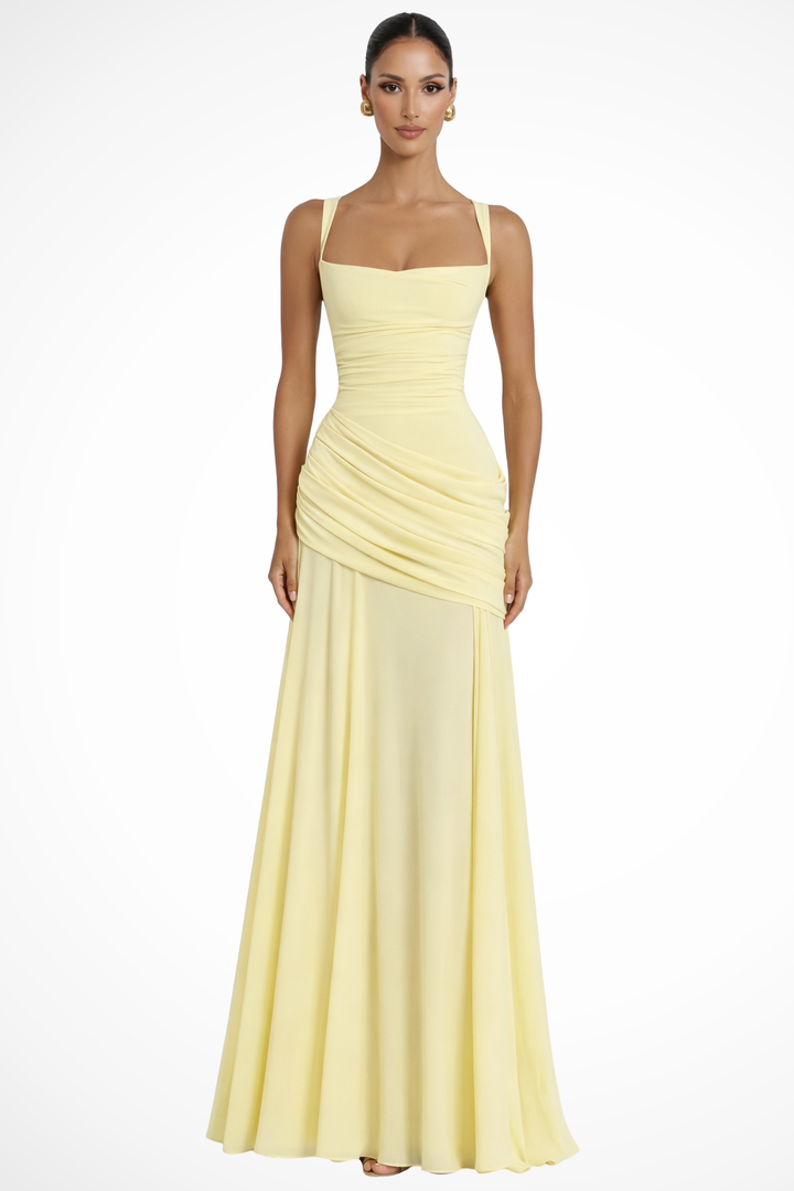Langes Elegantes Maxi Hochzeitskleid fuer Damen 1