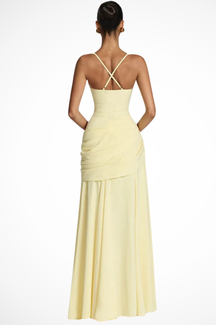 Langes Elegantes Maxi Hochzeitskleid fuer Damen 2