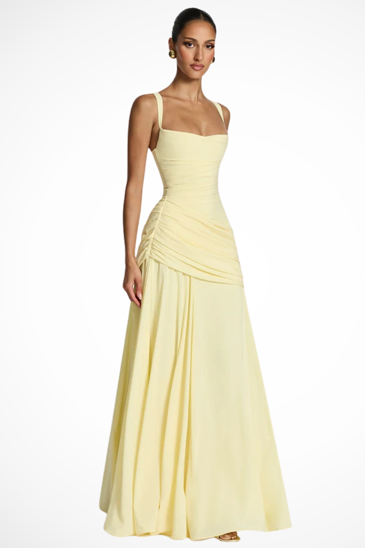 Langes Elegantes Maxi Hochzeitskleid fuer Damen 3