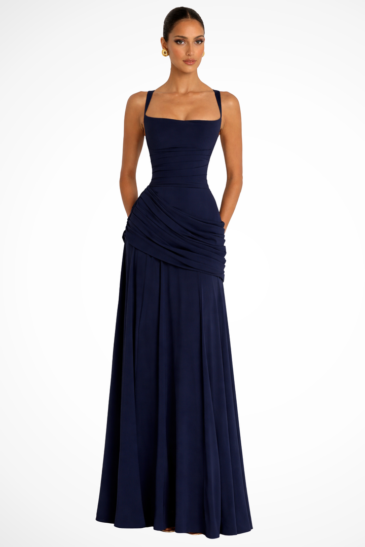 Langes Elegantes Maxi Hochzeitskleid fuer Damen 6
